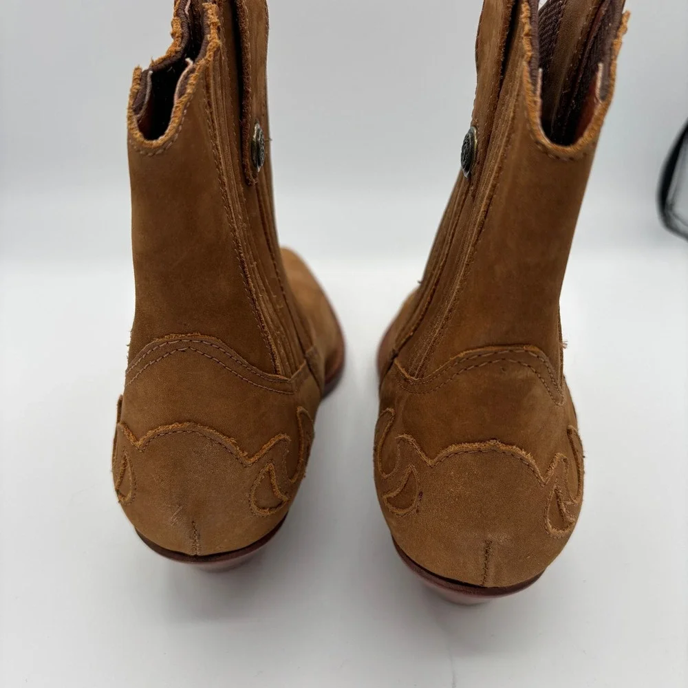 Vtg Circle S Brand Scout X Women Sz 7.5 Brown Suede Western Ankle Boots Cowgirl